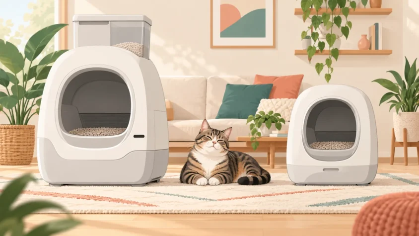 全自動猫トイレ Loobo MaxとPura Max2を比較する記事のアイキャッチ画像