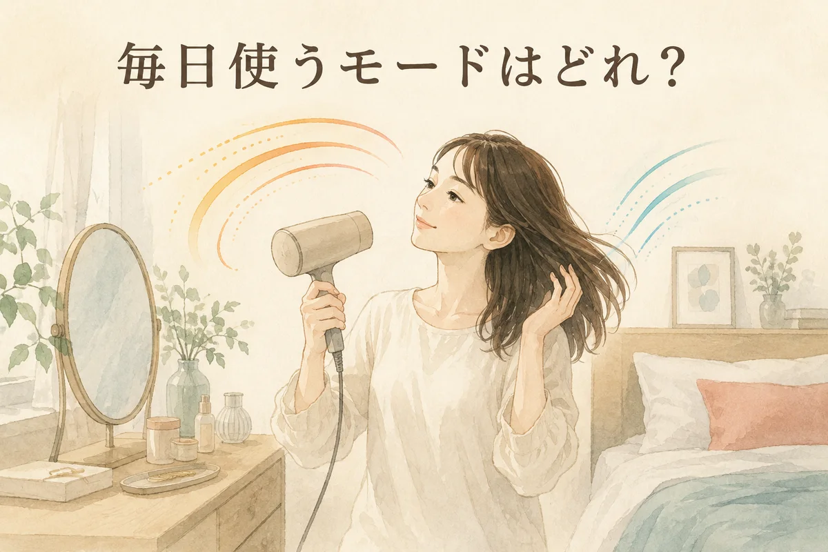 温冷モードを使い分けるヘアドライのイメージ